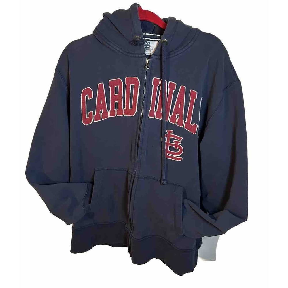 Banner St. Louis Cardinals Jacket Men's XL Navy Full Zip Heavyweight Hoodie